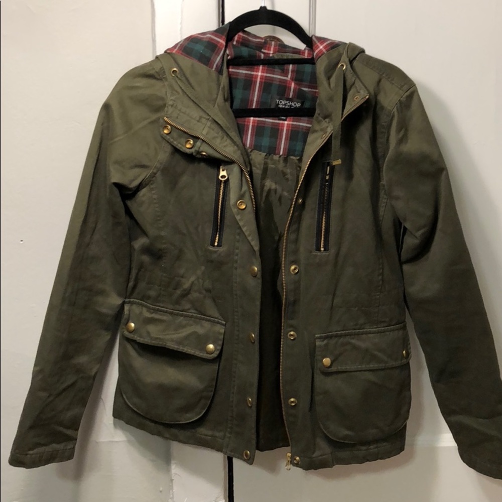 Topshop Army Green Military Jacket